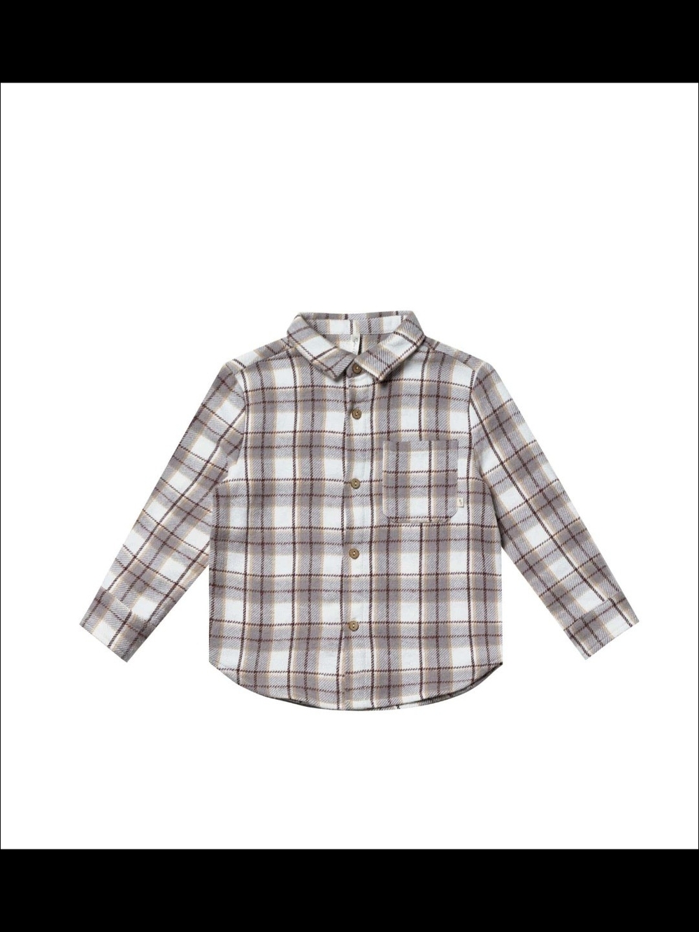 Rylee + Cru Plaid Button-Down Shirt in Brown and White